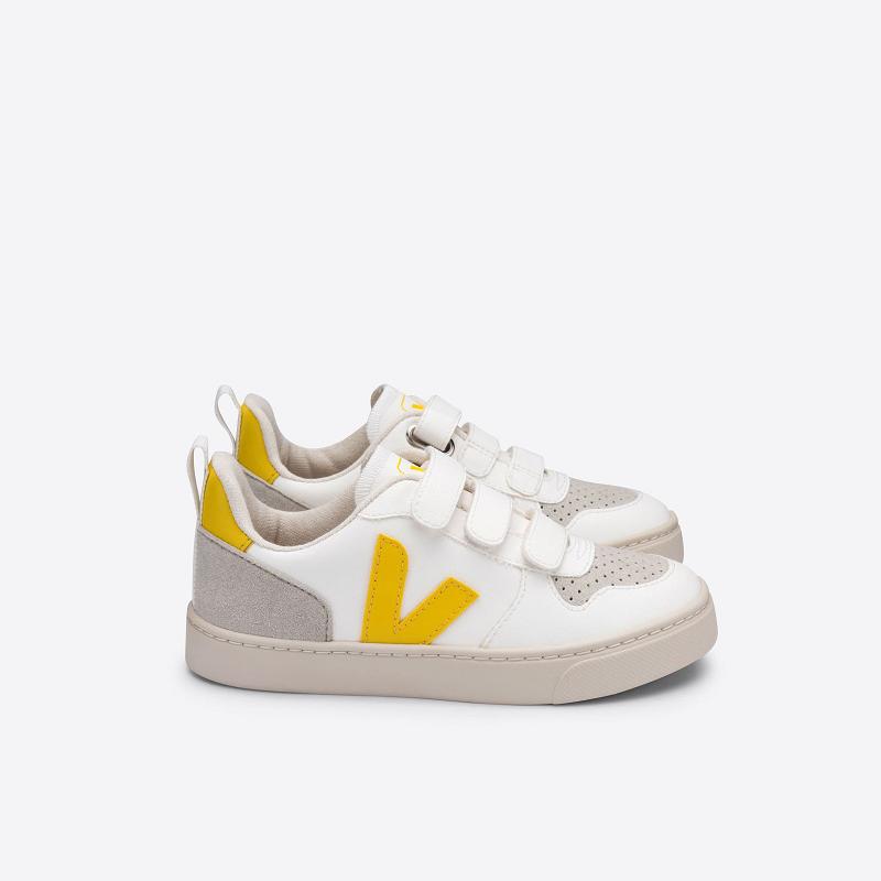 Zapatillas Veja Niños España - V-10 Velcro Tenis Blancas ES3033276